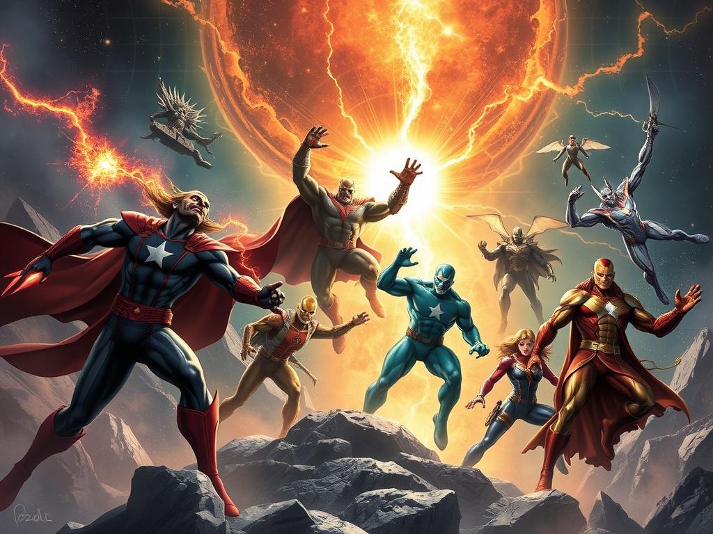 Marvel heroes in Cosmic Invasionфото